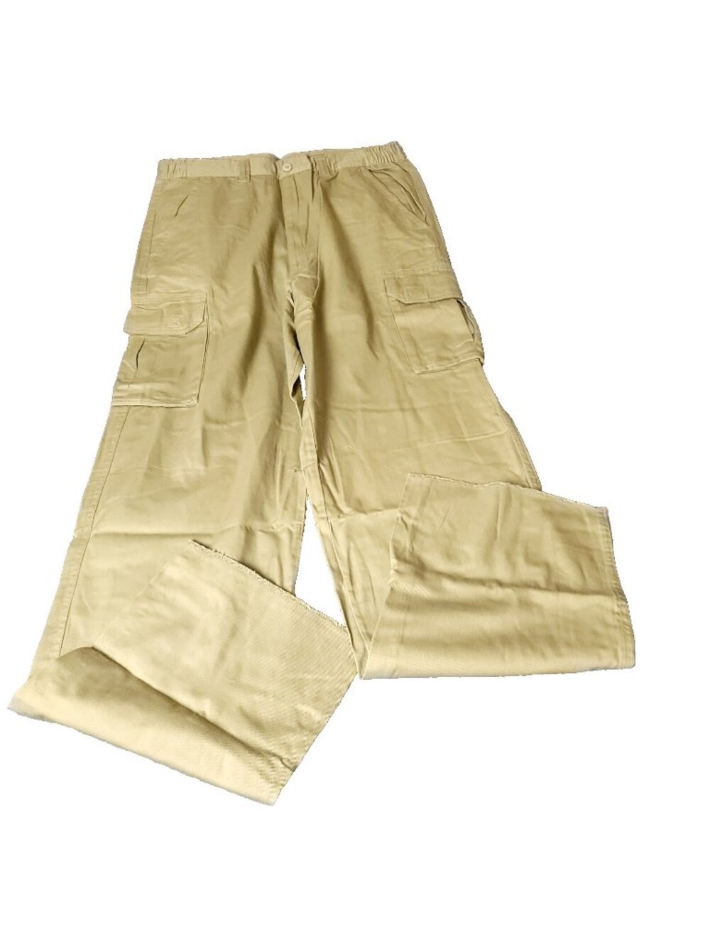 Boulder Creek Cargo Pants Mens 38 x40L Big Tall Elastic Khaki Beige Chino Cotton